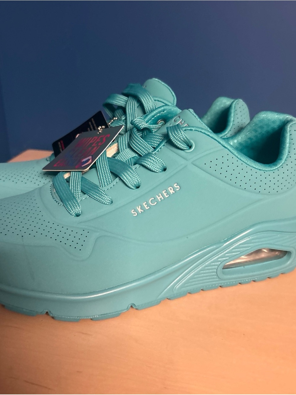 Skechers Women’s Unos Stand on Air Teal Lace-Up Sneakers